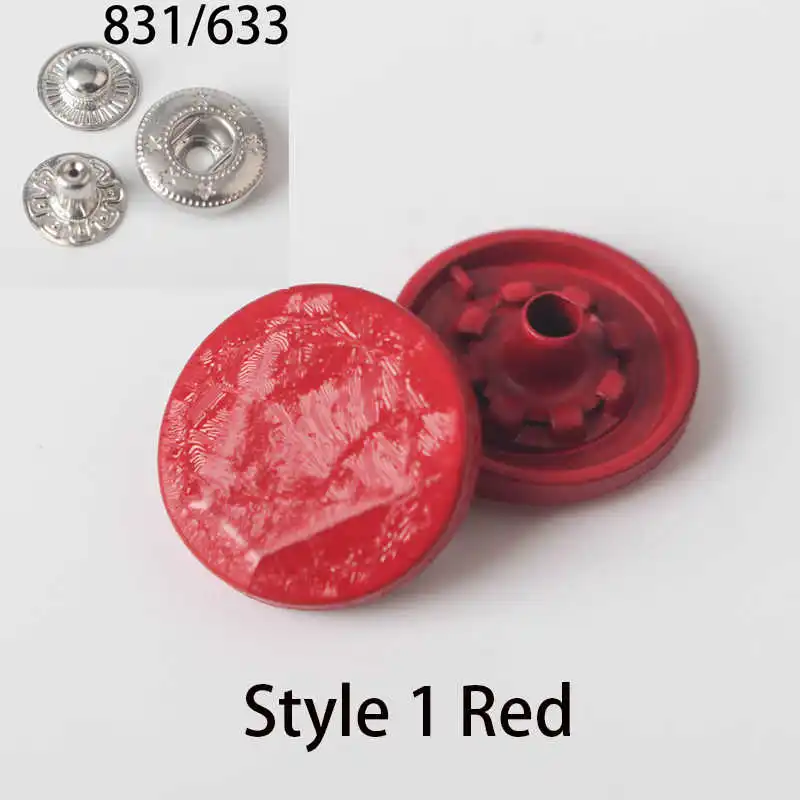style1-red 10 шт. 15 мм латунная защелкивающаяся заклепка 831/633 Тип швейная кожаная Кнопка Ремесло для одежды аксессуар для одежды Сделай Сам Q27 - Цвет: style1-red