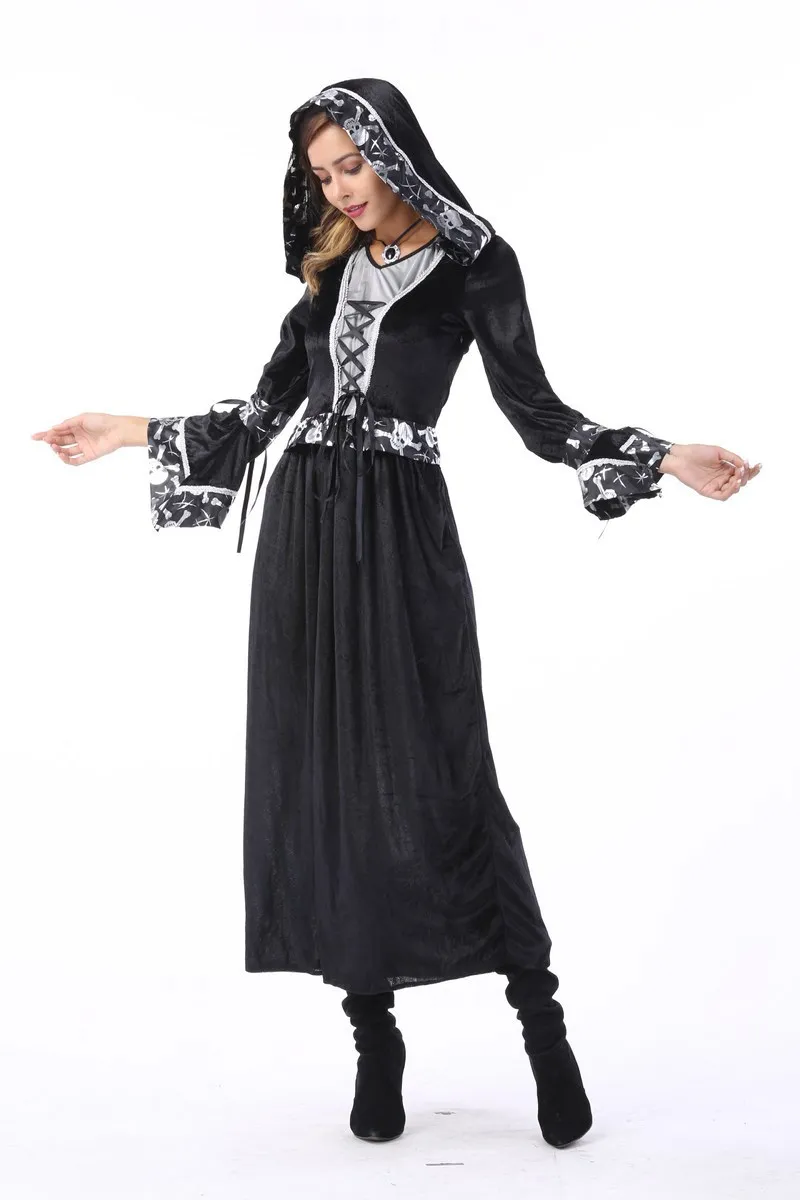 2018 новый костюм для Хэллоуина пара взрослых бог смерти суд платье арабских