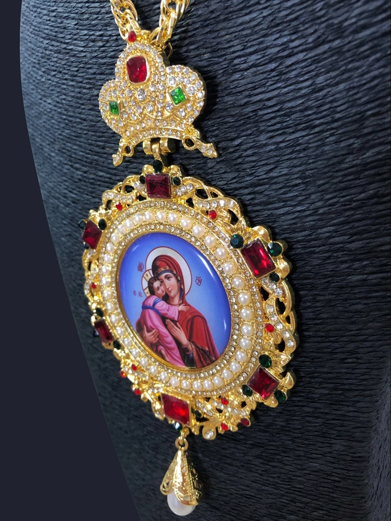 Ортодоксальный округлый крестик религиозная икона византийский распятие ожерелье католическое