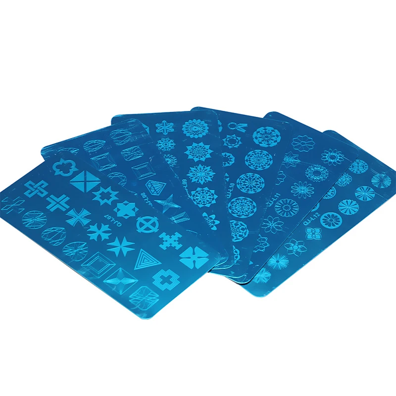 12 стилей геометрическая фигура Кружева Сердце шаблон ногтей штамповки пластины