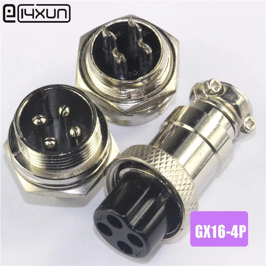 5 пар = 10 шт. GX16 4 4P 4Pin 16 мм Штекерный и гнездовой разъем для панели Круглый