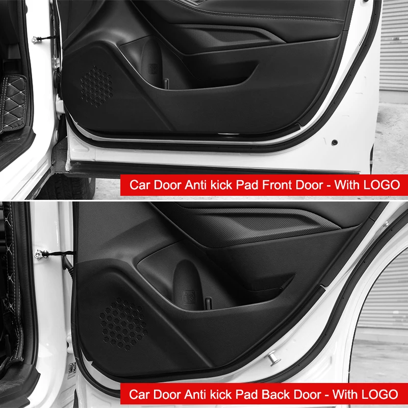 QHCP микрофибра кожа анти-kick двери коврики боковой край защиты наклейка коврик