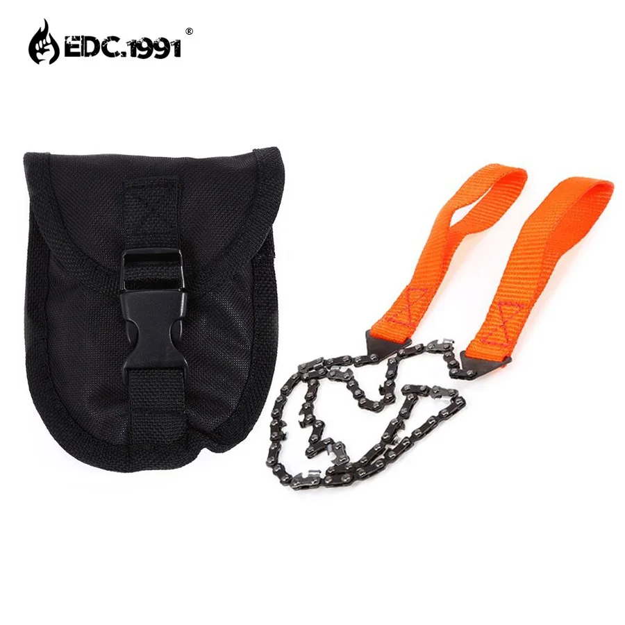 EDC.1991 портативная ручная цепная пила для выживания, фреза, бензопила, аварийная многофункциональная, для улицы, стальная проволока, для кемпинга, охоты, Карманный Комплект - Цвет: orange
