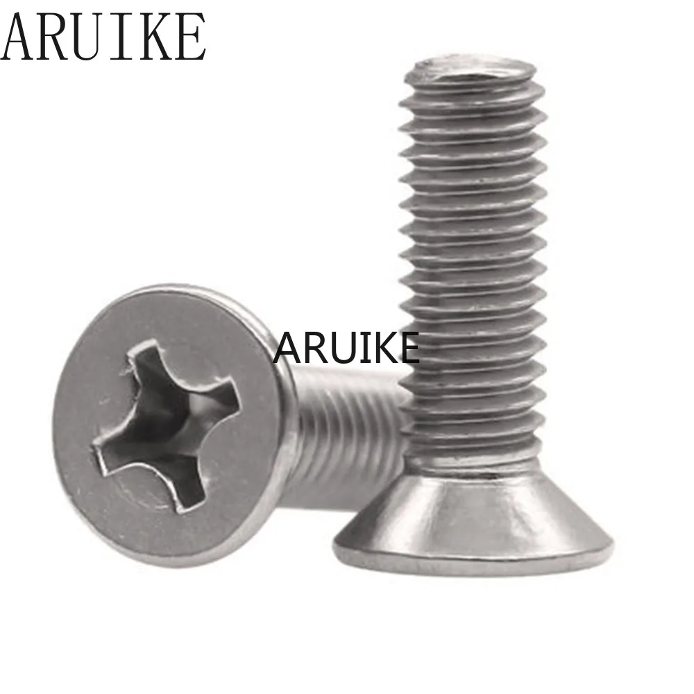 100pcs/Lot GB819 M5x20 mm M5*20 304 Stainless Steel flat head cross Countersunk screw | Обустройство дома