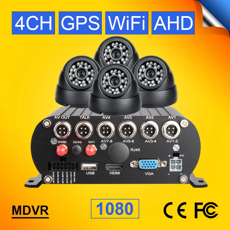 Wi Fi + GPS Онлайн 4CH HD HDD жесткий диск автомобильный мобильный видеорегистратор