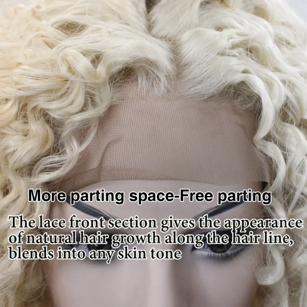 Волос SW длинные Kinky Фигурные синтетические Синтетические волосы на кружеве парик