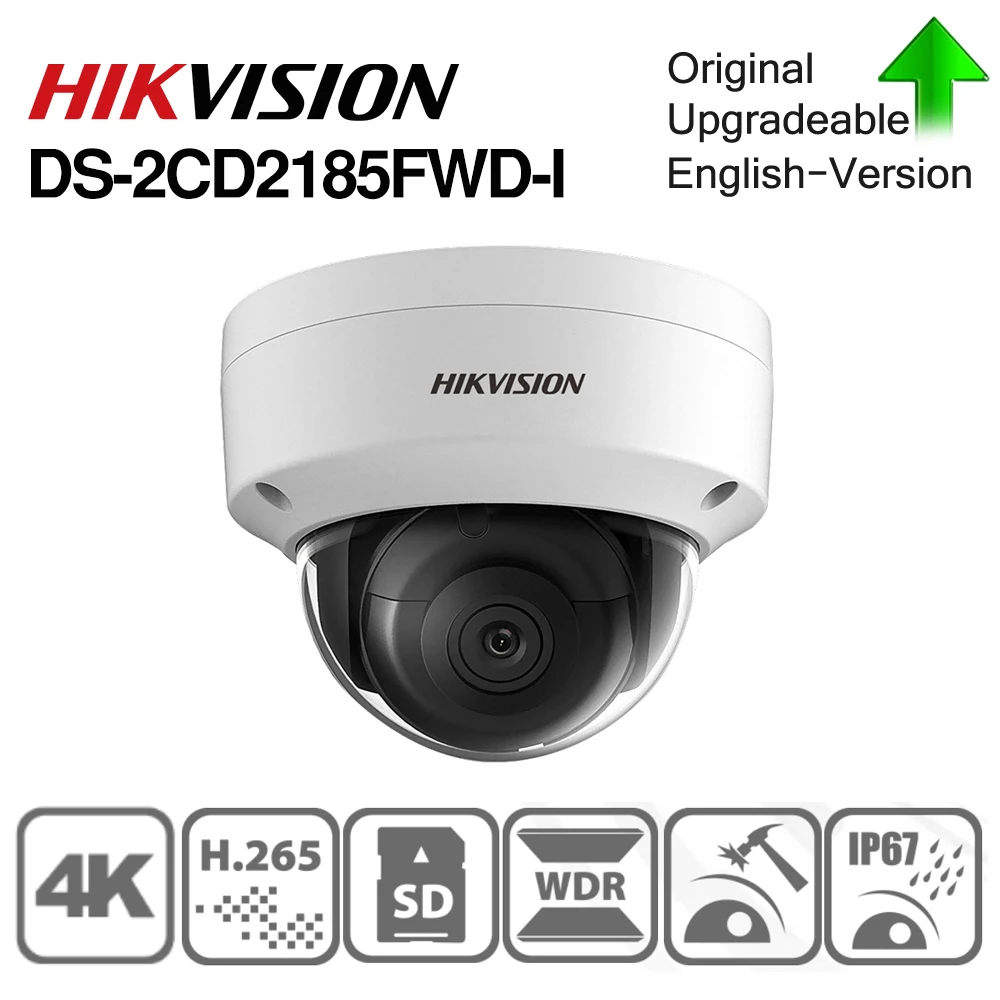 Hikvision оригинальная DS-2CD2185FWD-I 8MP CCTV камера сетевая H.265 обновляемая аудио интерфейс