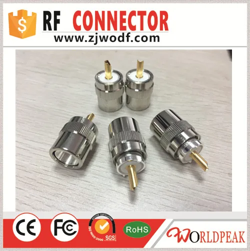Бесплатная доставка 5 шт. SO259 PL259 UHF Штекерный прямой разъем для RG213 RG8 LMR400 7DFB