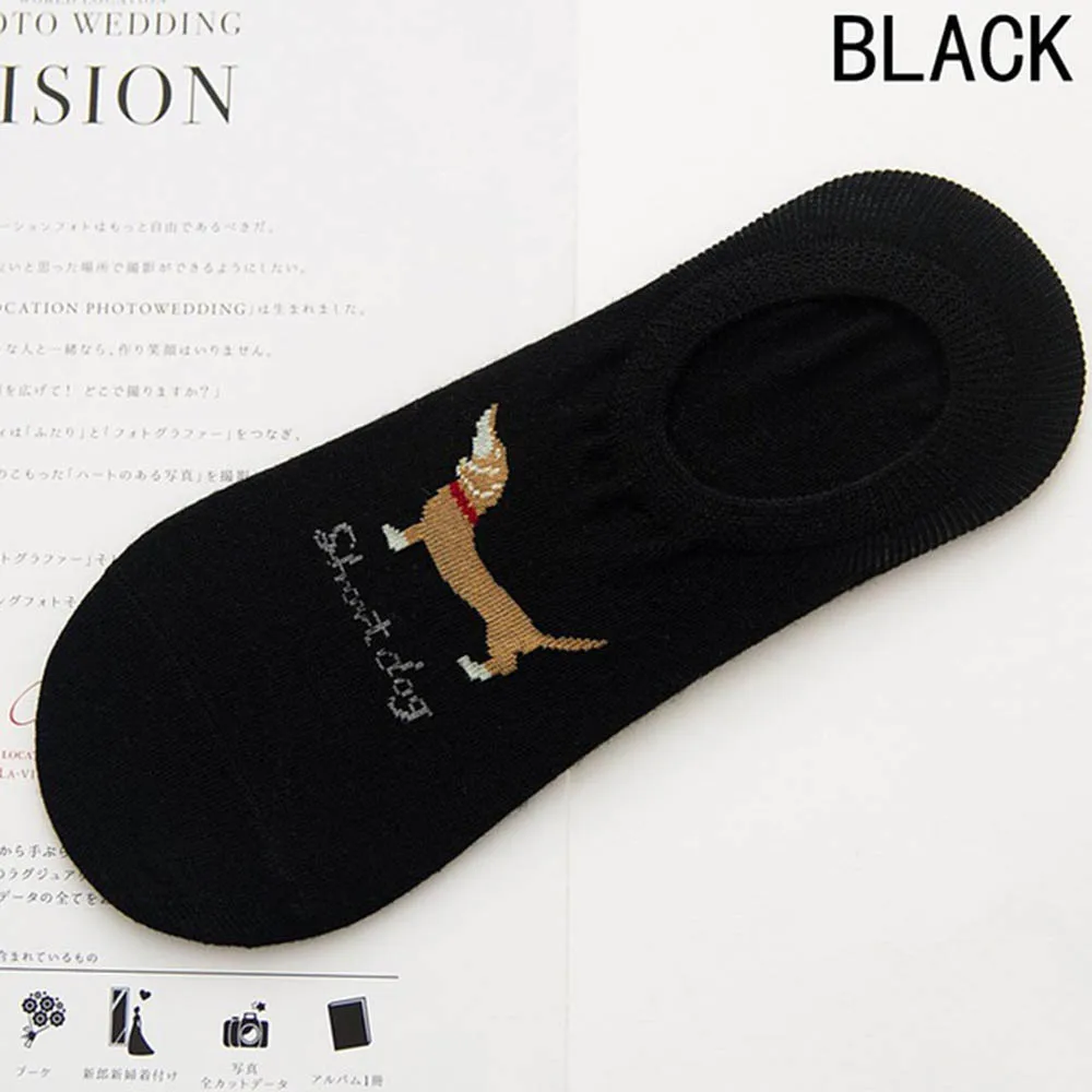 1 пара корейских милых носков унисекс с низким вырезом в виде таксы забавные