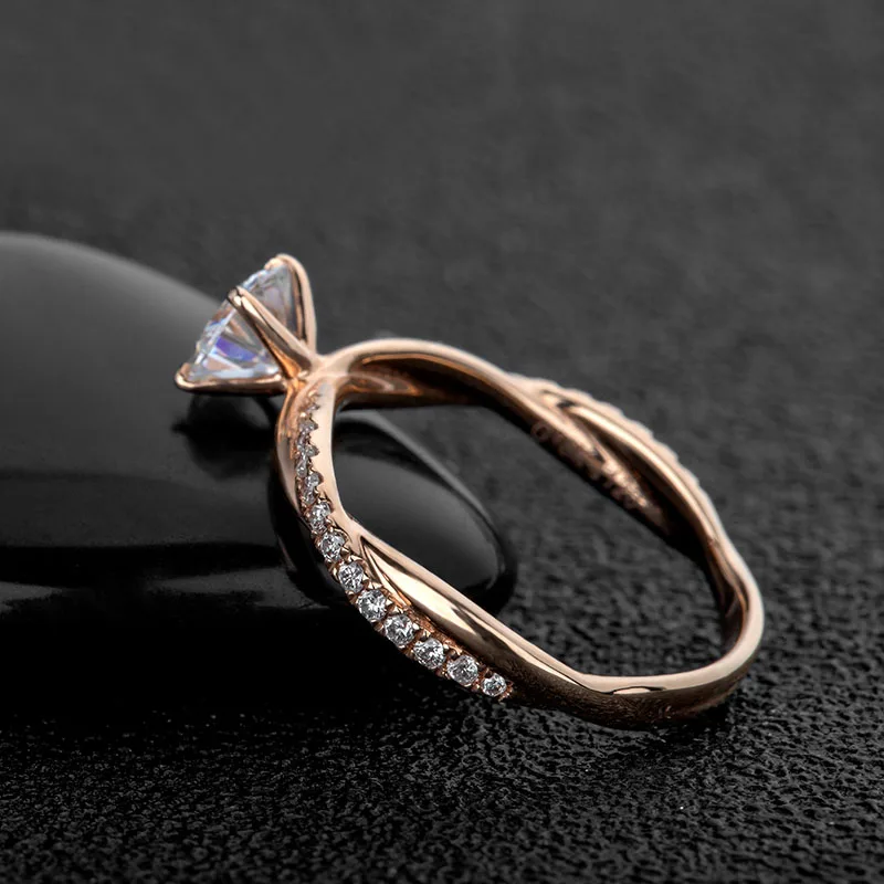 Кольцо NiceGems из белого золота или розового с муассанитом 14 к|Кольца| |