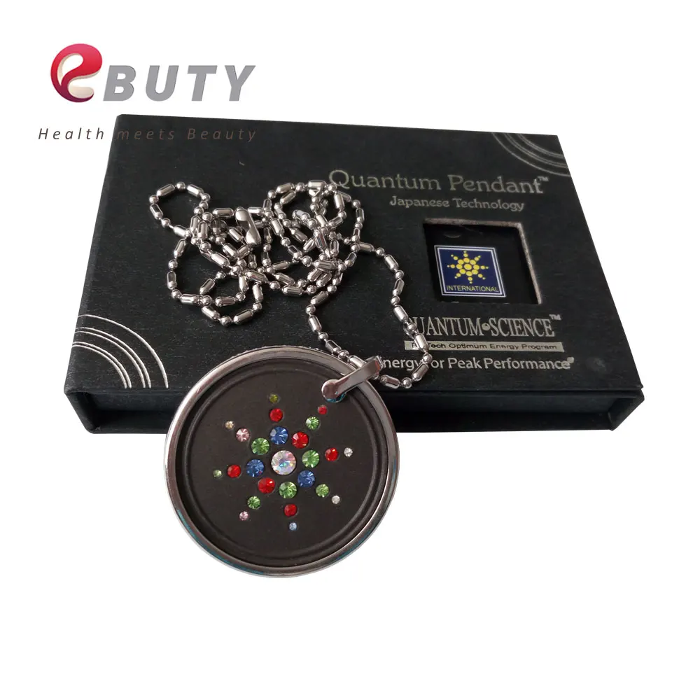 

EBUTY Lava Scalar Energy Pendant with CZ Crystal & Stainless Steel Chain Retail Package Box Best Gift Pendants 10pcs/Lot