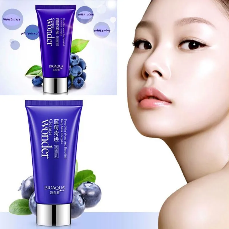 BIOAQUA Wonder Blueberry очищающее средство для лица растительный экстракт для лица Очищающее увлажняющее насыщенное пенящееся очищающее средство для лица