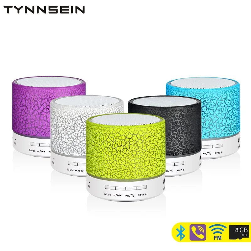Tynnsein Портативный Mini Bluetooth Динамик s музыке стерео объемного светодио дный свет