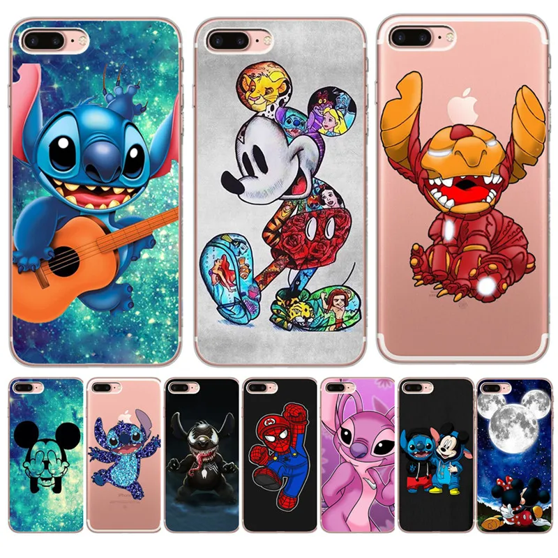Роскошный Стич мультфильм marvel для iPhone X XR XS Max 5 5S SE 6 6S 7 8 Plus чехол для телефона Funda Coque Etui capa Capinha