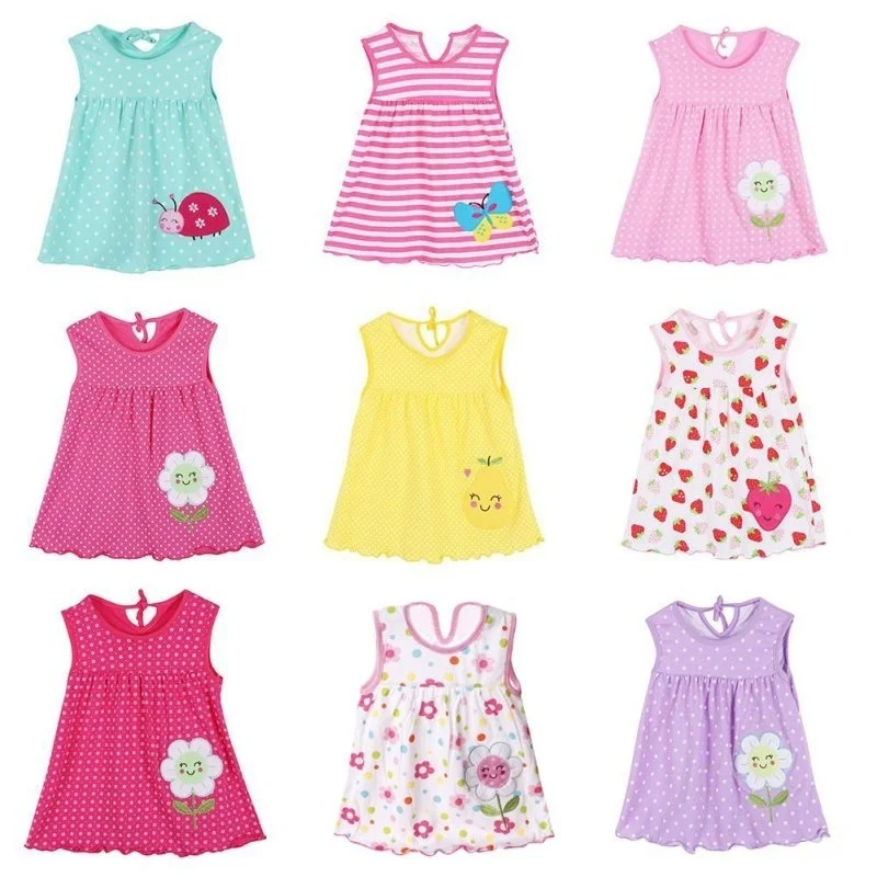 Хлопковые Платья с цветочным принтом для девочек 0 24 мес.|baby girl summer|dress dress dressnew born |