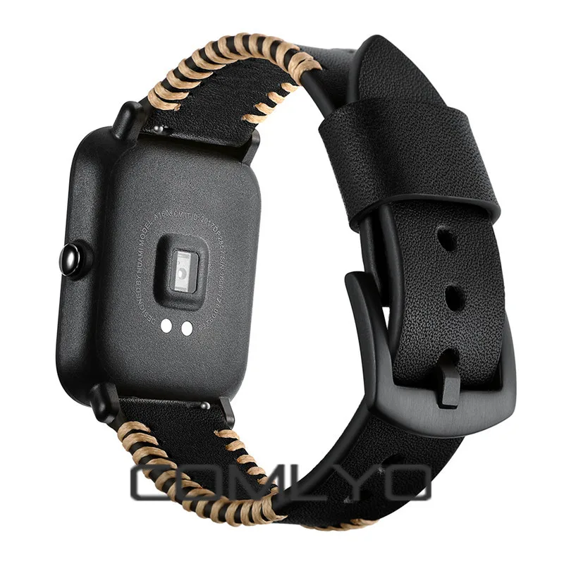 Для оригинальных Xiaomi Huami Amazfit BIT ремешок кожаный браслет Смарт часы браслет Lite Bip спортивные полосы для galaxy Watch 42 мм