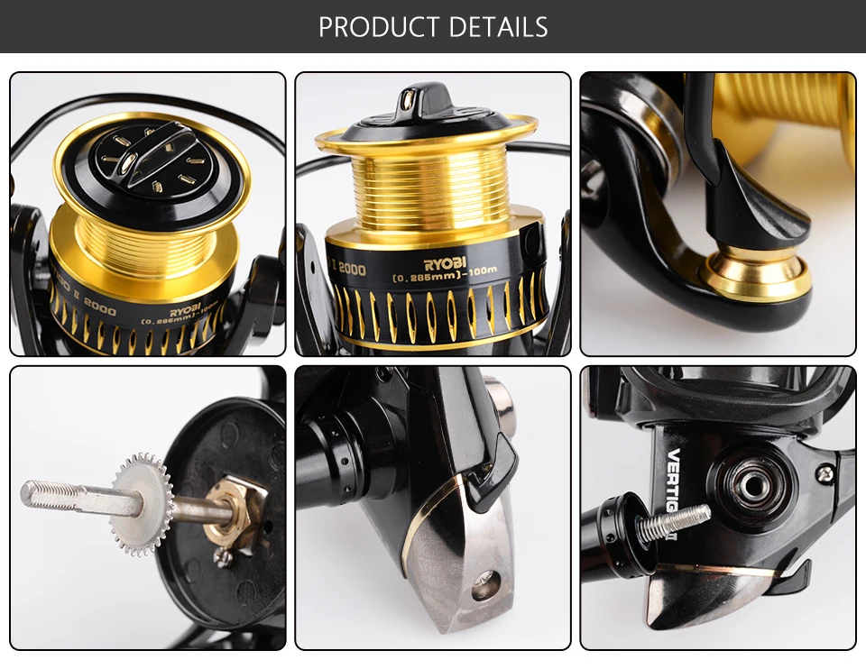 RYOBI VERTIGO II 6+ 1 спиннинговые Рыболовные катушки 2000/3000/4000 6+ 1BB Передаточное отношение 5,1: 1/5. 0:1 Максимальное сопротивление 2,5 кг~ 5,0 кг катушка для ловли карпа