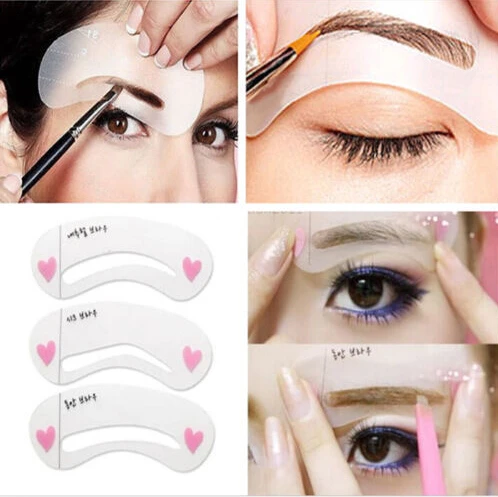 

1 set =3 Pcs Eyebrow Stencil Kit Makeup Tools DIY Beauty Eyebrow Template Stencil For Women Beauty Tools Accessories