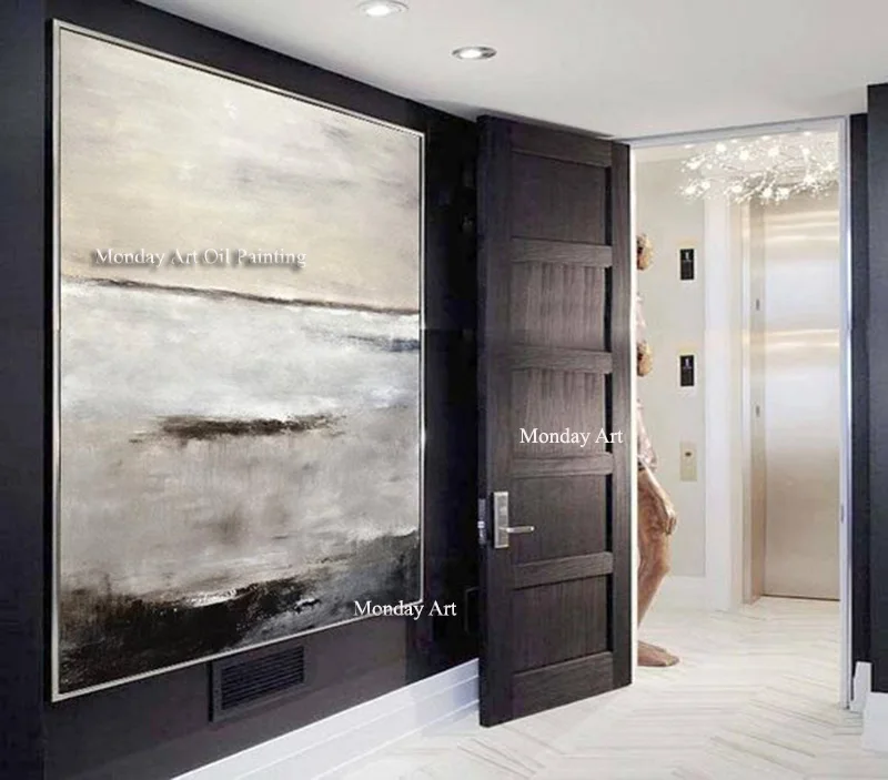 

Abstract Painting Contemporary Art Oil Painting Original Large Gray Vertical Textured Design Artwork Sky Whitman free shipping