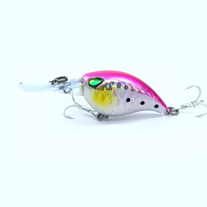 1 шт., мини приманка для рыбной ловли, 6 см, 5 г, Chubby Spinner, приманка, кренкбейт, 3D глаза, жесткие приманки, глубокие, 1,5 м-2,5 м, рыболовные снасти для окуня - Цвет: B