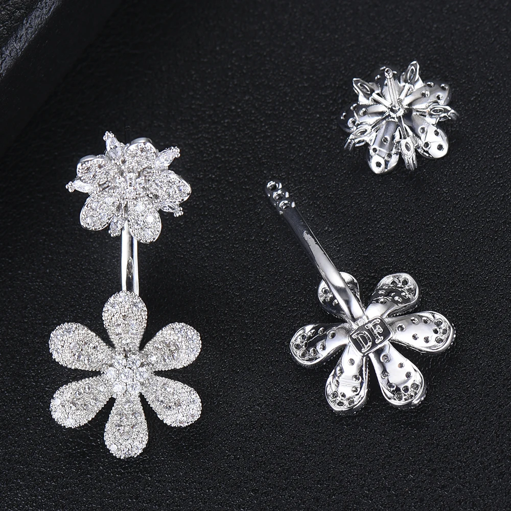 GODKI Роскошные 3 тона цветы искусственные разноцветные кубические цирконы женские