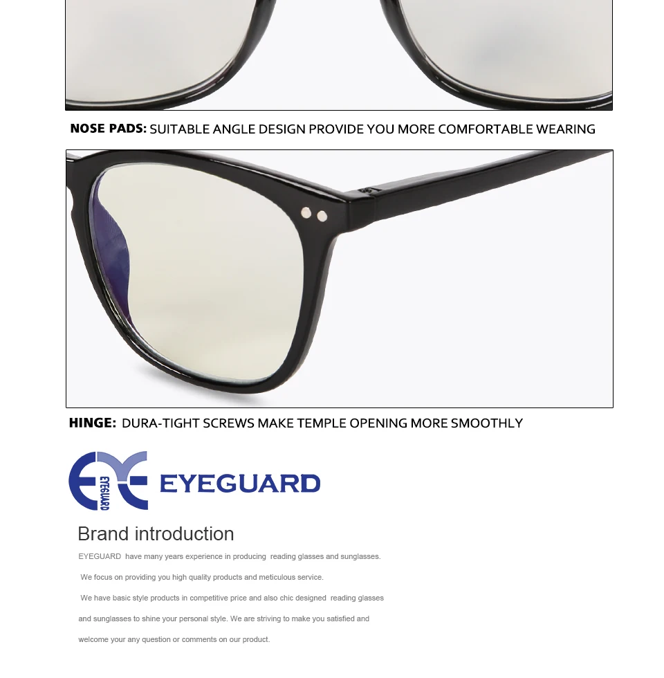 EYEGUARD анти-уменьшающий светильник с синими лучами, унисекс, пружинные петли, компьютерные очки для чтения, защита от УФ-лучей, антибликовые очки