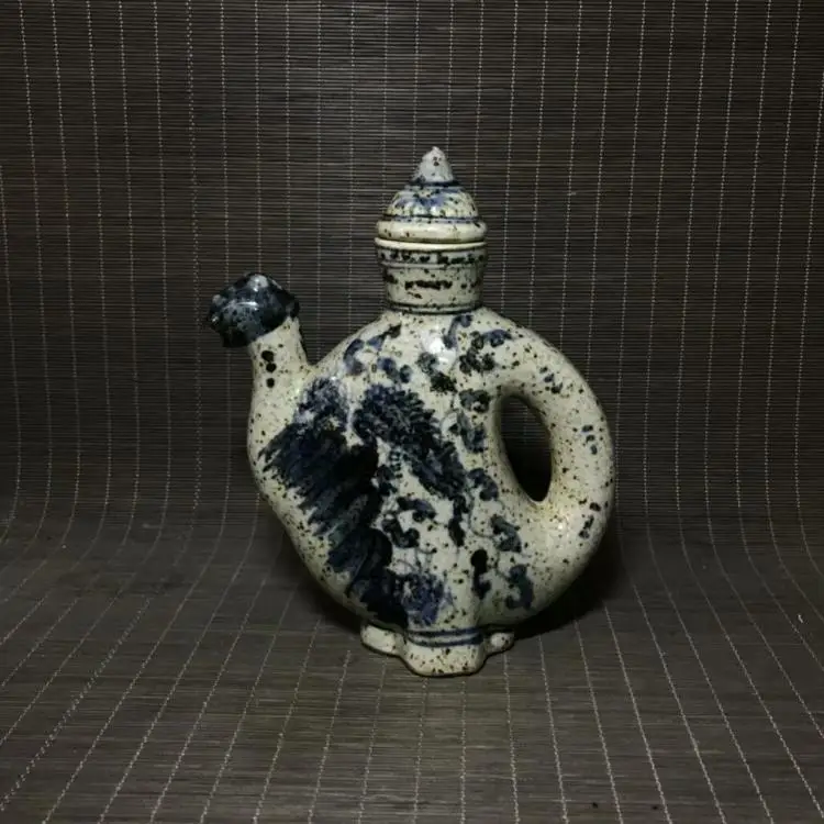 Китайские старые фарфоровые горшки из сине белого фарфора чайник для