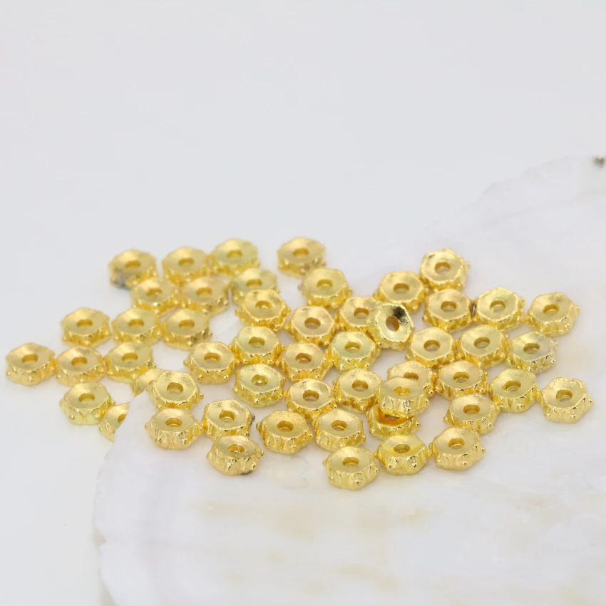 

New fashion design 100pcs 5mm round coin abacus rondelle gold-color spacers beads accessories elegant jewelry findings B2521