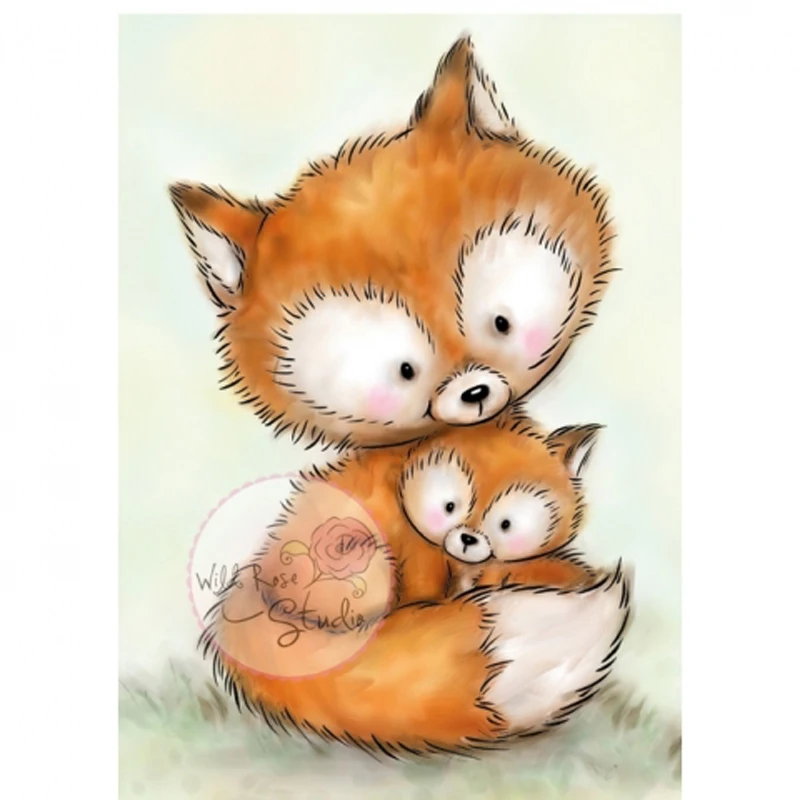 Animal/fox прозрачный резиновый силиконовый штамп для тампонов печать фон коллаж