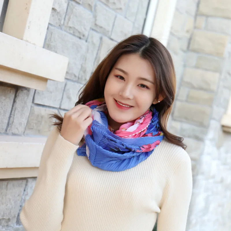 New Spring Summer Korean Version of The Wild Anti-mite Chiffon Folds Wrinkle Autumn and Winter Warm Scarf | Аксессуары для одежды