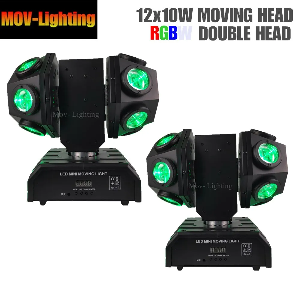 2 шт./лот Mini rgbw 4in1 светодиодные движущиеся головки dmx 12x10 Вт|Эффект освещения сцены|