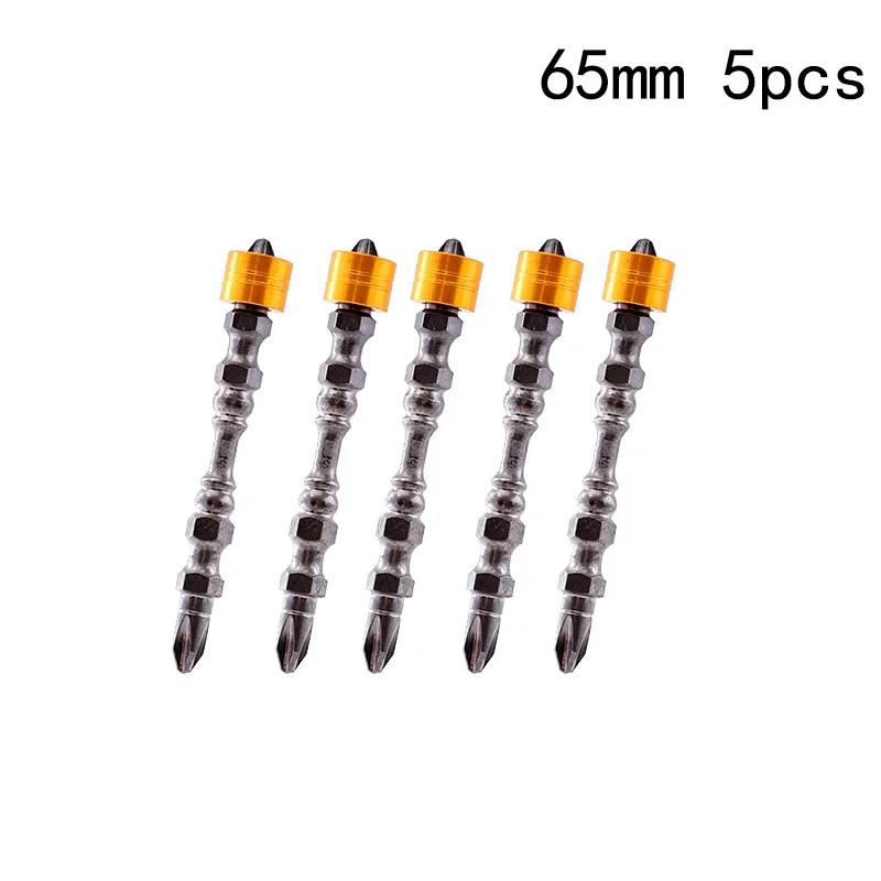 65mm-5pcs Набор отверток 65 мм/110 мм Phillips сильный магнит драйвер D1 сталь с двойной головкой шестигранный хвостовик Намагничивающее кольцо - Цвет: 65mm-5pcs