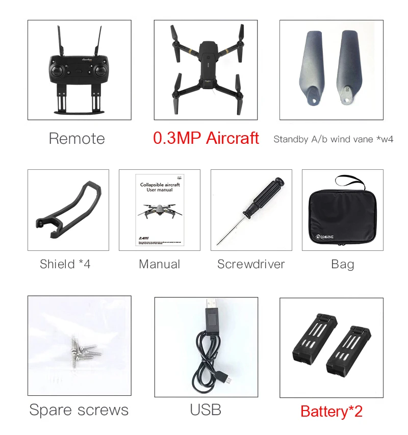 0.3MP2Batterywithbag Eachine E58 Wi-Fi FPV с широкоугольной HD камерой Режим высокой фиксации складной рычаг RC Квадрокоптер RTF - Цвет: 0.3MP2Batterywithbag