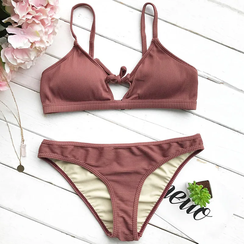 Комплект бикини CUPSHE Blue Cloud Tie женский летний сексуальный купальник пляжный
