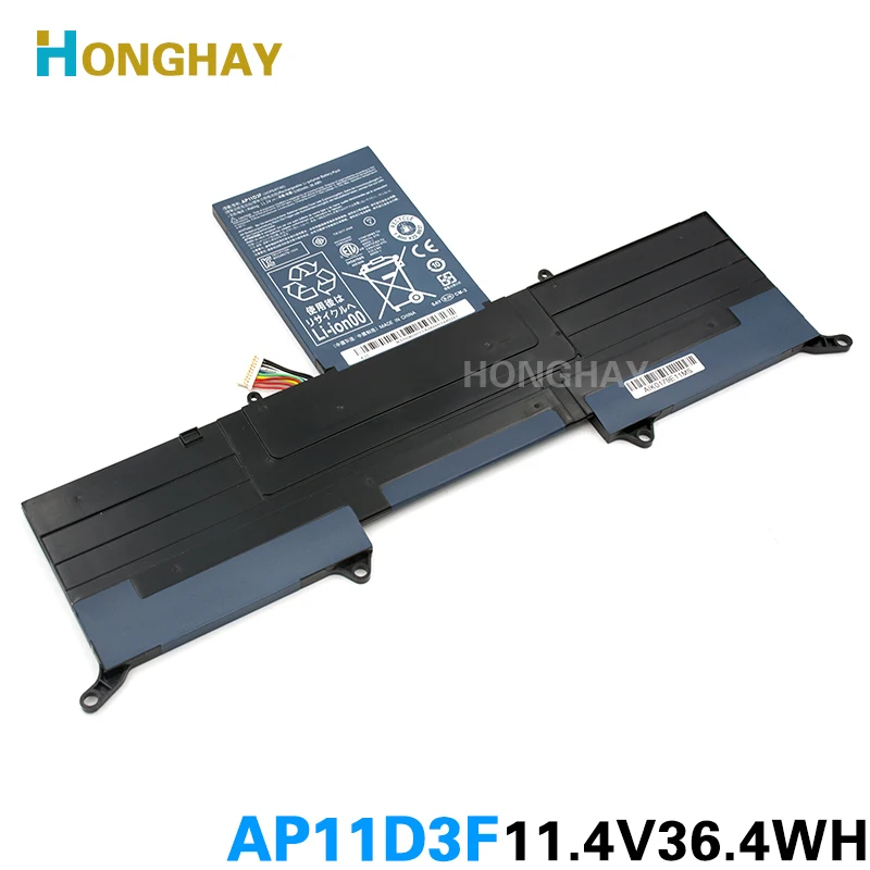 Новый аккумулятор HONGHAY AP11D3F для Acer Aspire S3 951 MS2346 AP11D4F 3ICP5/65/88 3ICP5/67/90 11 1 V 3280mAh|battery for acer