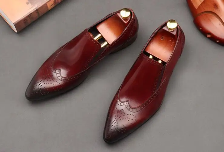 Мужские ботинки оксфорды 2018 летние классические свадебные туфли без шнуровки