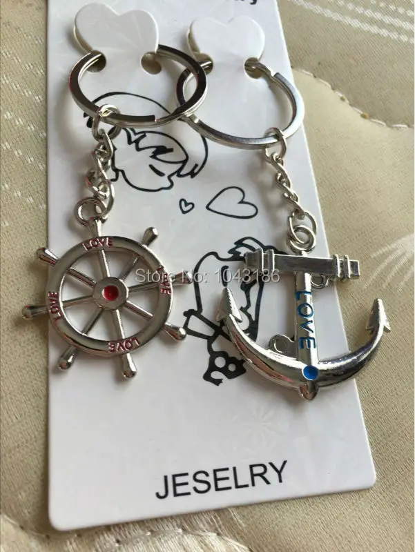 Свадебный штурвал и якорь Брелок Металлический креативный брелок/свадебный