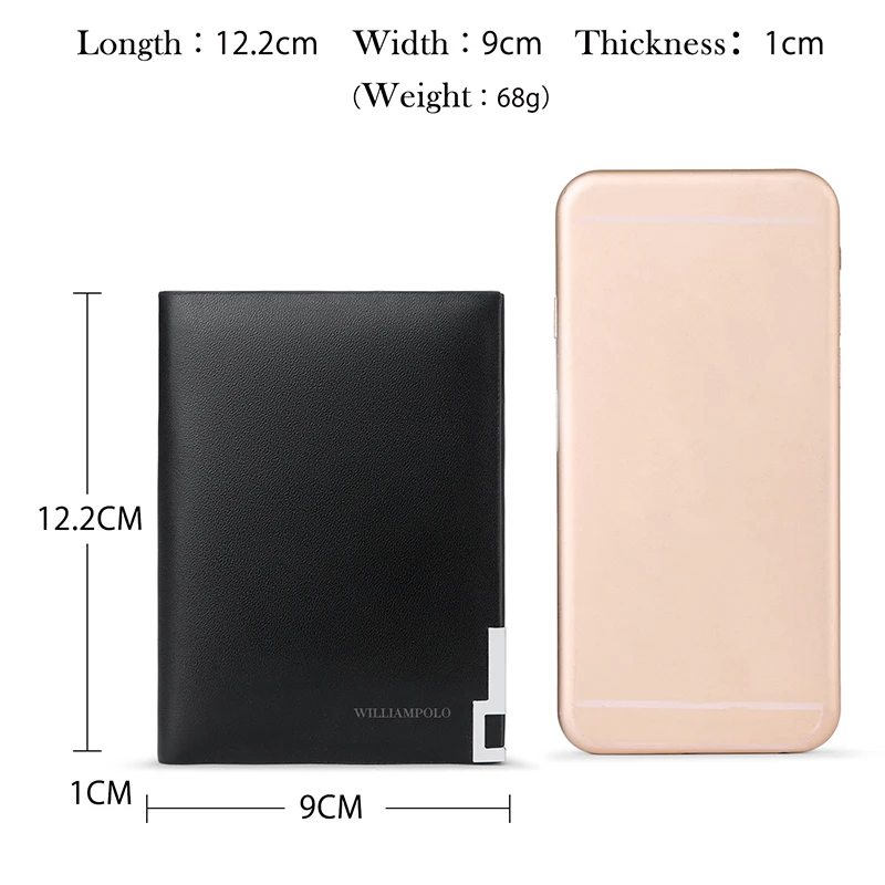 Мужские кошельки WILLIAMPOLO мужской кошелек из натуральной кожи с карманом для монет