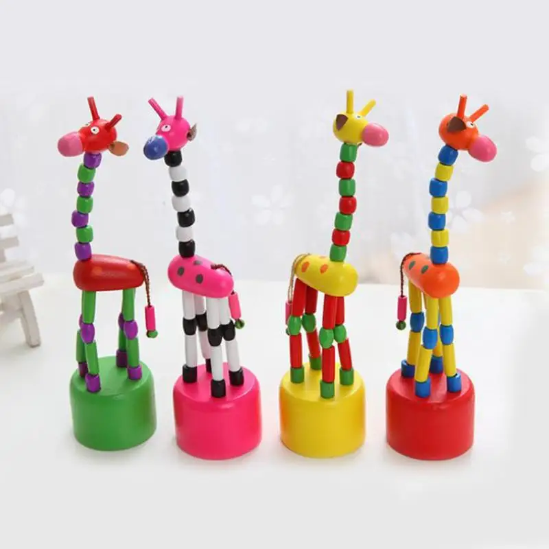 Wooden Toys Simulation Giraffe Blocks Rocking Dance Stand By Wire Control Learning Education Fun Funny Gadgets Interesting | Игрушки и