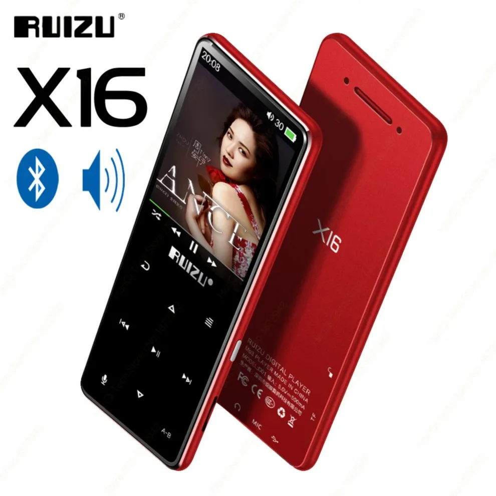 Red Ruidu X16 Bluetooth MP3-плеер Hifi спортивный Flac музыкальный плеер со встроенным динамиком поддержка fm-радио запись электронной книги шагомер - Цвет: Red