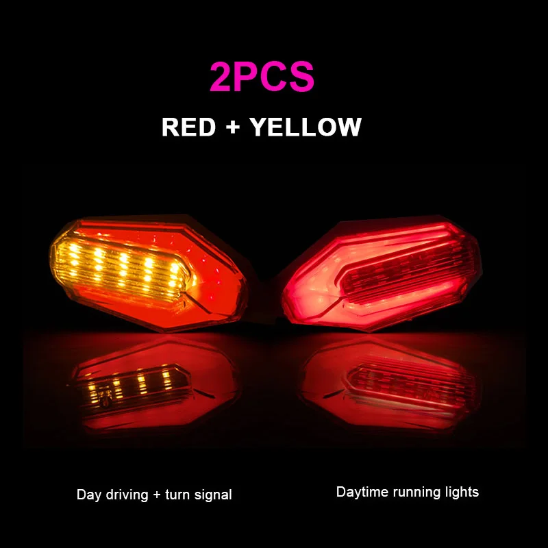red 2pcs VooVoo двойной Янтарный светодиодный светильник для мотоцикла с сигналом поворота DRL, дневные ходовые огни, светящиеся мигалки, аксессуары для мотоциклов - Цвет: red 2pcs