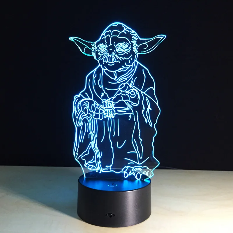 Star Wars 3D Bulbing Light LED Master Yoda Jedi Leader Lighting Home Decor Table Lamp Nightlight 3d lamp night light kids | Игрушки и