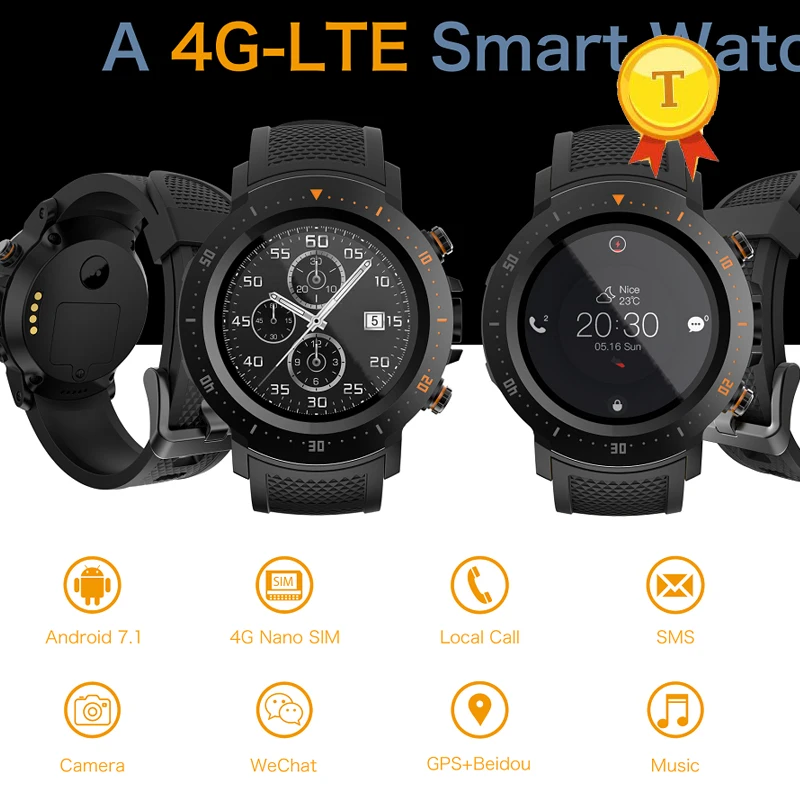 4G LTE Android 7 1 Смарт часы с поддержкой камеры 2 Мп пульсометр WiFi GPS спортивные для