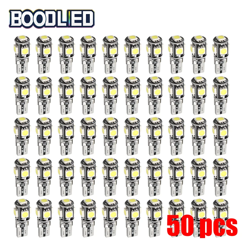 

T10 W5W LED Bulb 194 168 Bulb Canbus No Error 5050 SMD 5 SMD White LED Car Light Wedge Lamp Band Decoder Sign Trun Light DC 12V