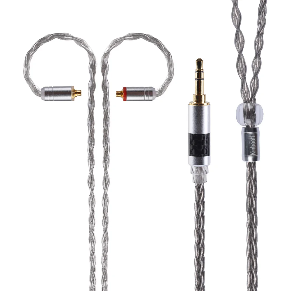 MMCX 3.5 AK Kinboofi 8 ядро Медь посеребренный кабель 3,5/2,5/4,4 мм Hifi кабель для наушников с MMCX/2pin разъем для ZSX C12 ZSN PRO лампа указателя - Цвет: MMCX 3.5