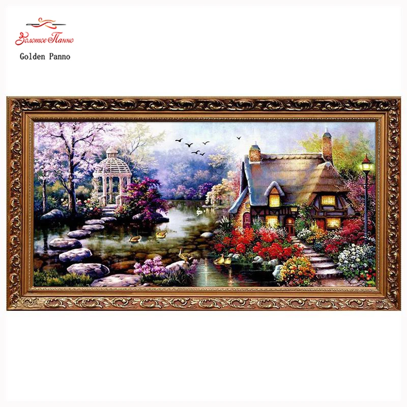 

Needlework,DIY DMC Cross stitch,Sets For Embroidery kits,small house garden home decor Counted Cross-Stitch,factory direct sale