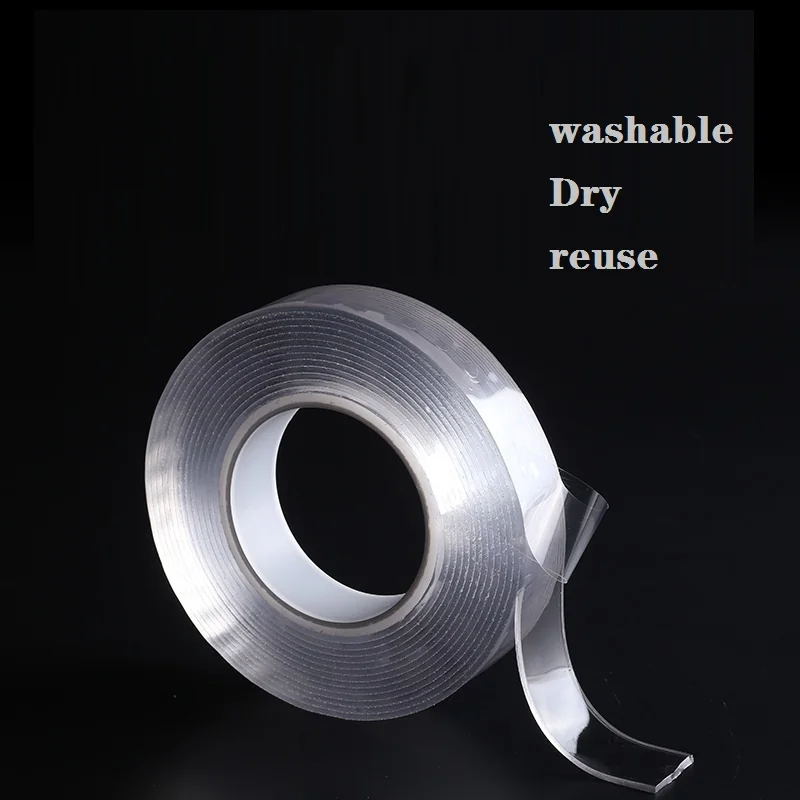 

Thickness 2mm Nano Double Sided Tape Recycle Use Strong Adhesive Waterproof Transparent Fix Gel Grip Tape Home car Improvement