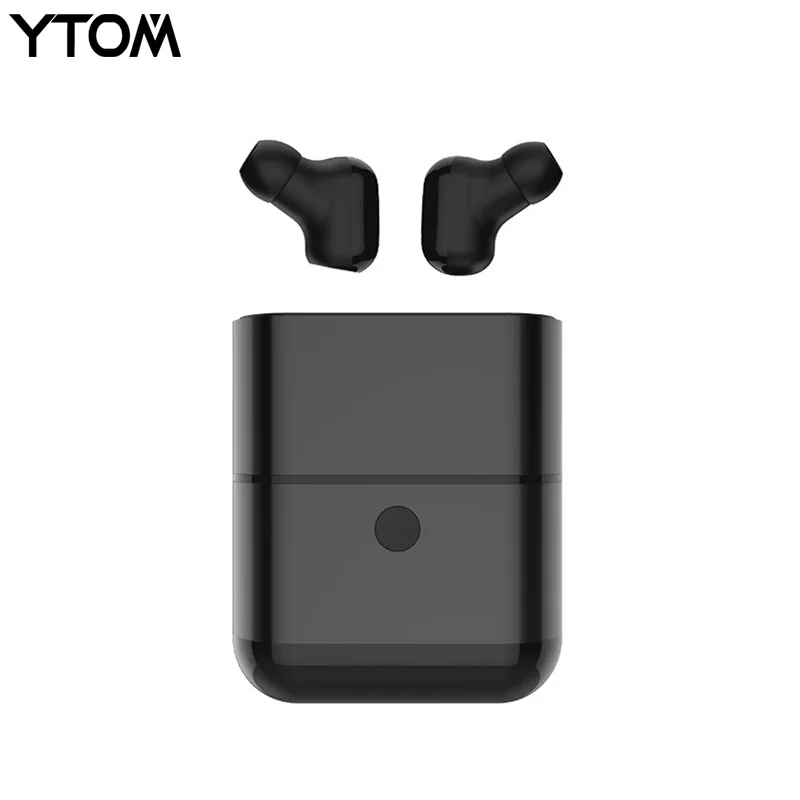 Наушники YTOM Pro Bluetooth 5,0, Hifi наушники с микрофоном, беспроводная гарнитура с зарядным устройством, наушники для xiaomi iphone huawei - Цвет: Черный