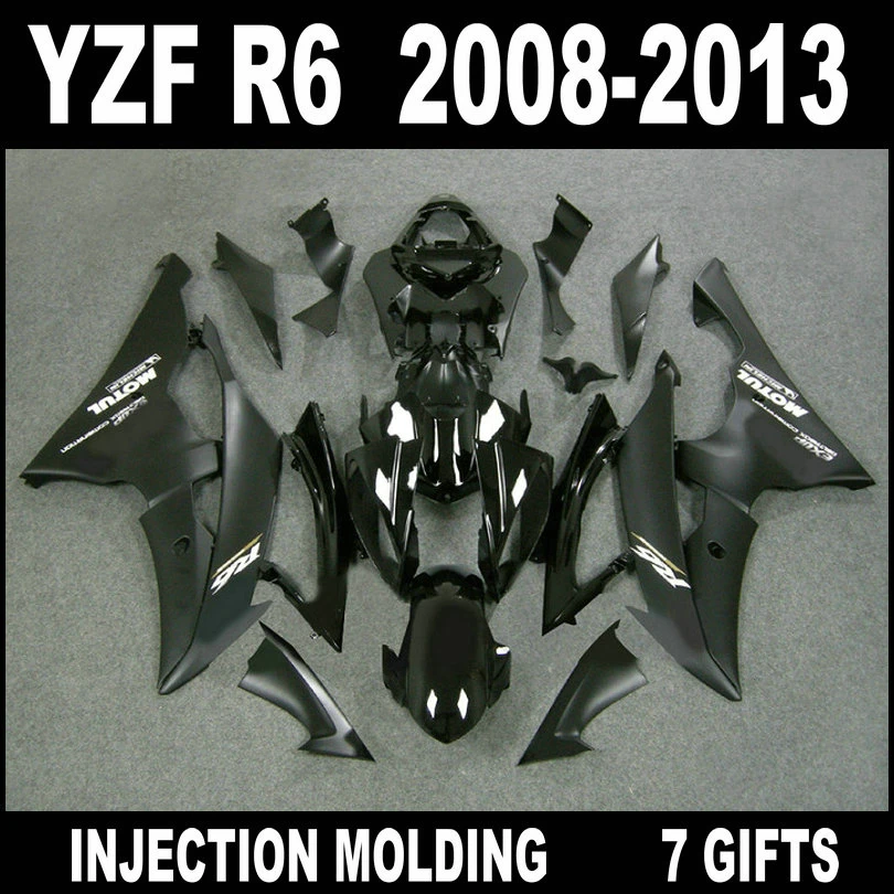 NEW HOT bodywork for YAMAHA R6 fairing kit ABS plastic 2008 2009 - 2013 flat black fairings 08 09 10 11 12 13 YZF R6 parts