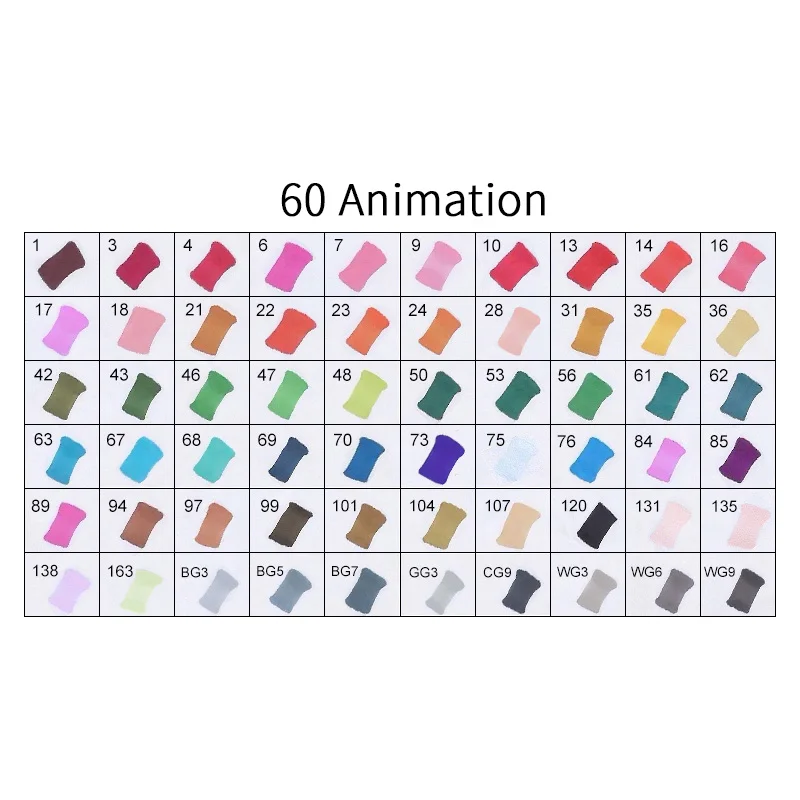60ANIMATION TOUCHFIVE 12/24/30/40/60/80 Цвета маркер для рисования ручка на спиртовой основе дешевые маркер для манги рисунок маркеры товары для рукоделия - Цвет: 60ANIMATION